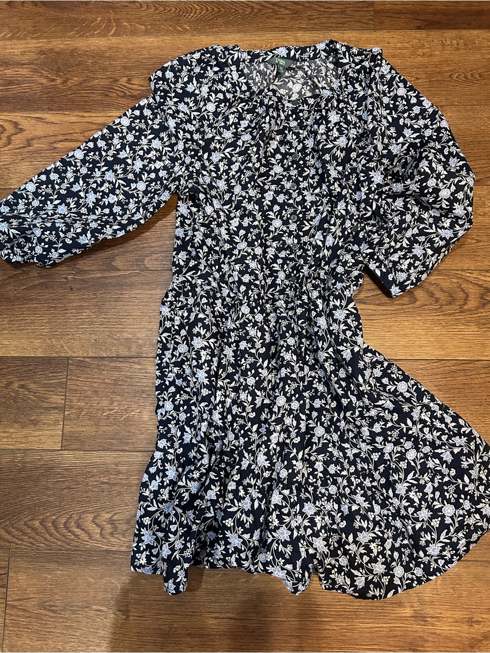 Blue & White Floral Tiered Dress - Picture 2 of 4